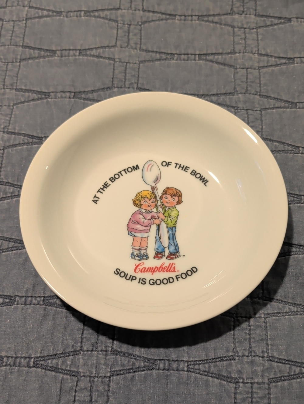 Campbell's White Ceramic Soup Bowl - 'At The Bottom Of The Bowl' Design